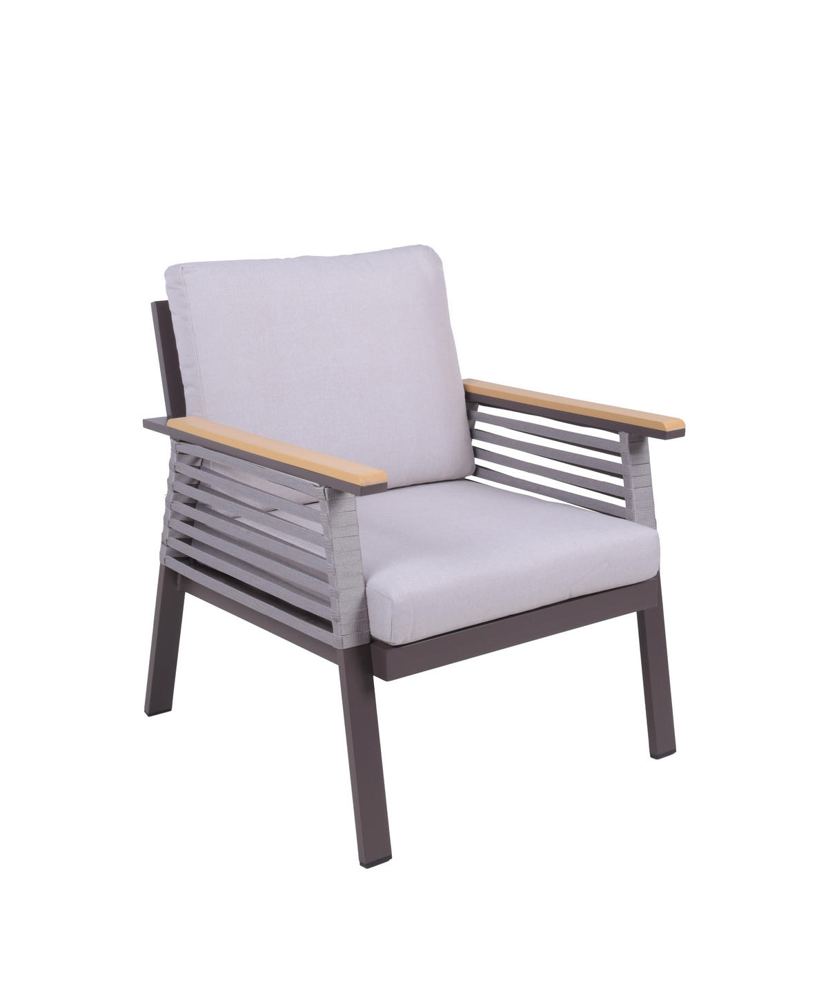 LOUNGEGARNITUR 4-teilig   152/91/250 cm Aluminium  - Dunkelbraun/Naturfarben, Basics, Kunststoff/Textil (152/91/250cm) - Gardenson