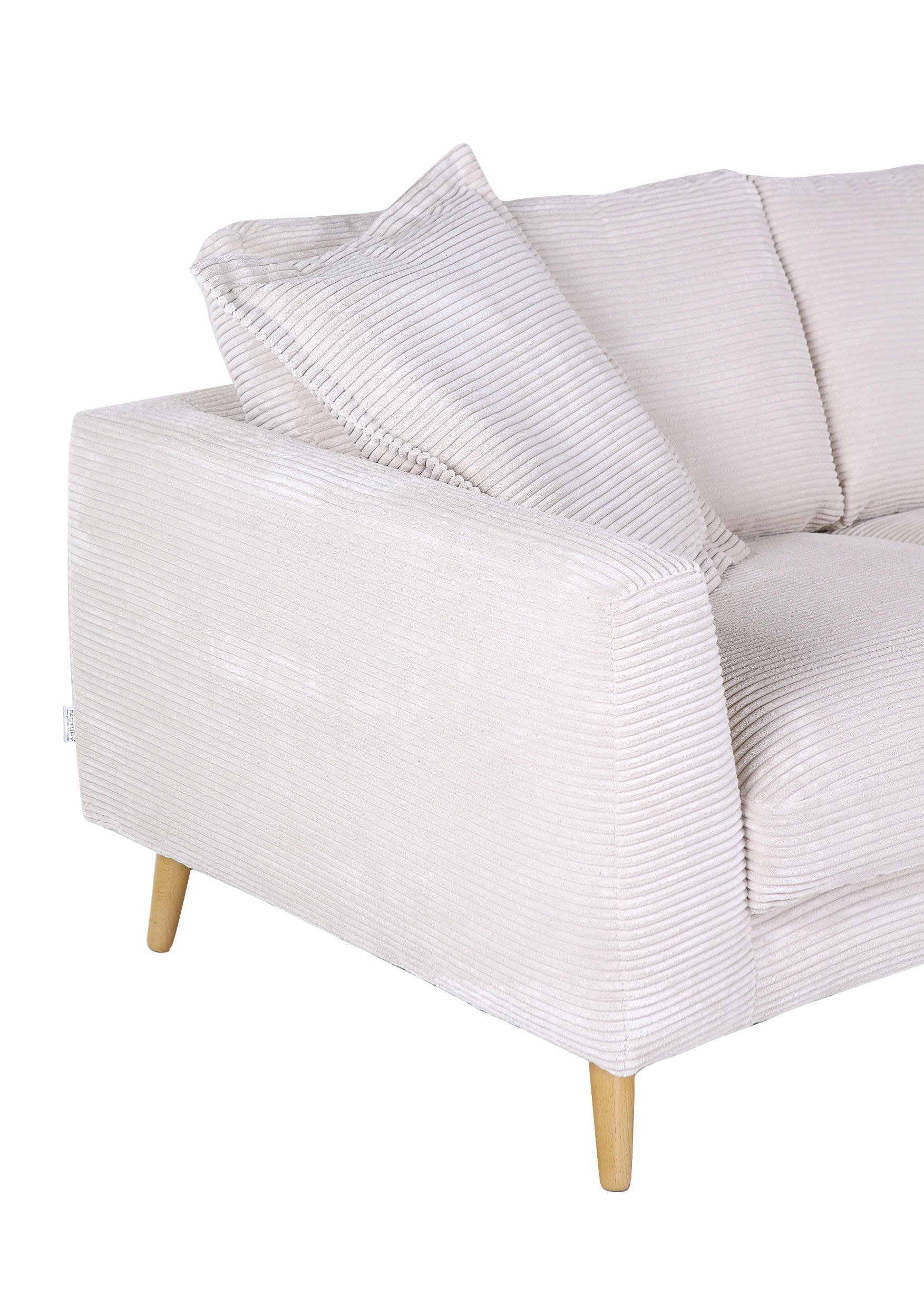 2,5-SITZER Cord Beige  - Beige/Naturfarben, ROMANTIK / LANDHAUS, Holz/Textil (195/69/100cm) - Landscape