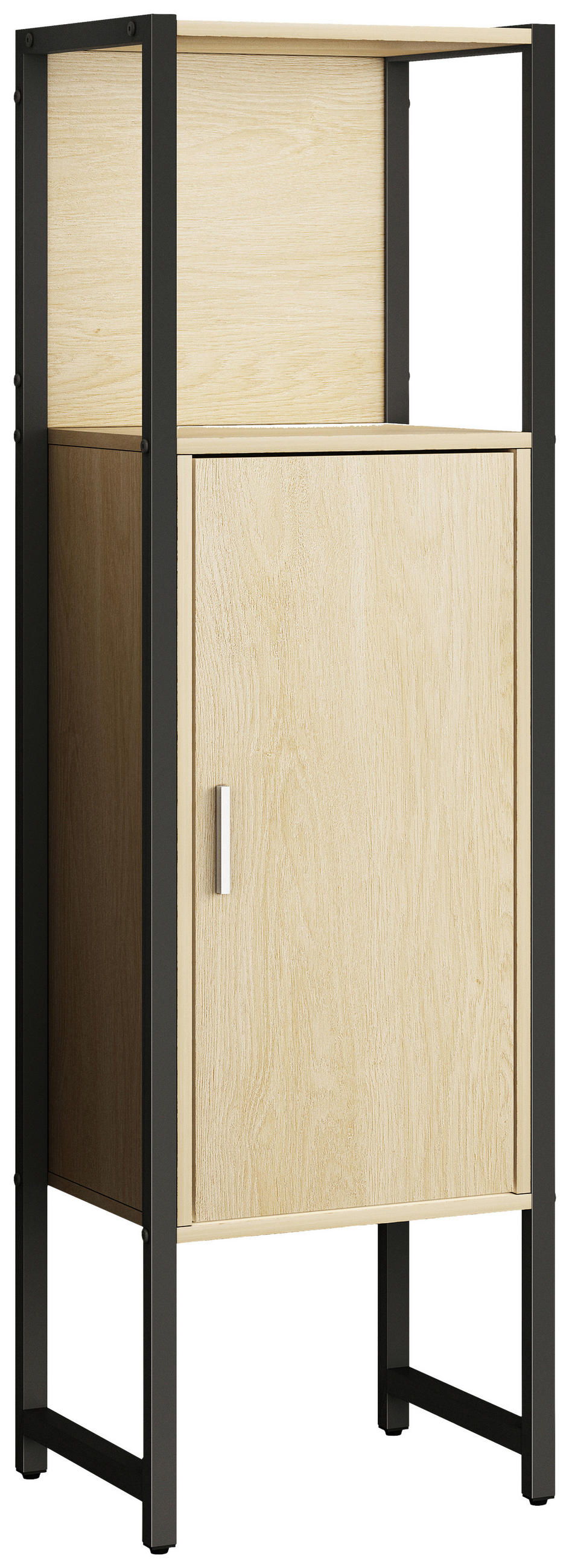 MIDISCHRANK 33/114/30 cm  - Honigeiche/Schwarz, Modern, Holzwerkstoff/Metall (33/114/30cm) - MID.YOU