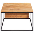 COUCHTISCH in Holz, Metall 70/70/41,5 cm  - Eichefarben/Schwarz, Design, Holz/Metall (70/70/41,5cm) - Novel