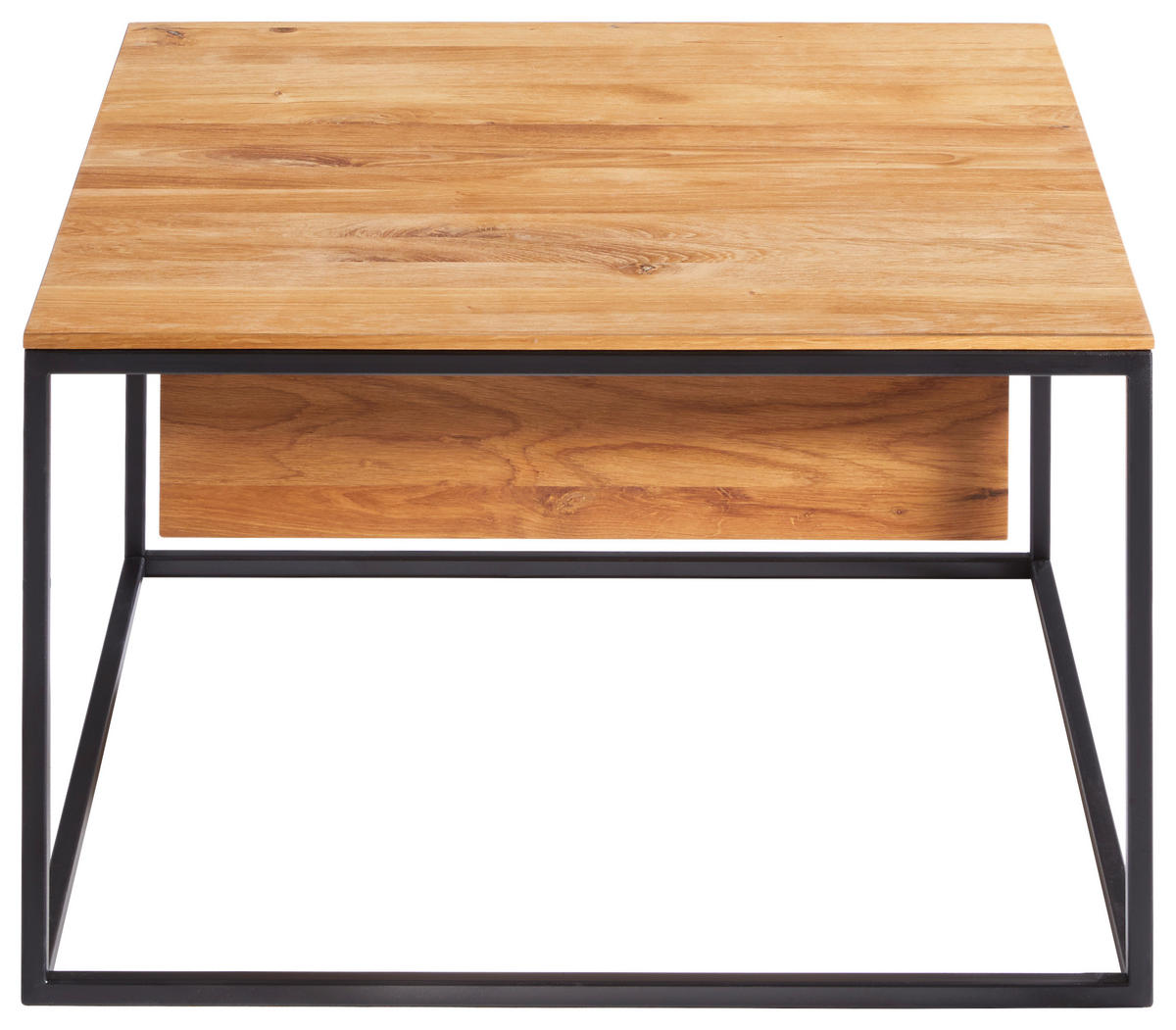 COUCHTISCH Holz, Metall 70/70/41,5 cm  - Eichefarben/Schwarz, Design, Holz/Metall (70/70/41,5cm) - Novel