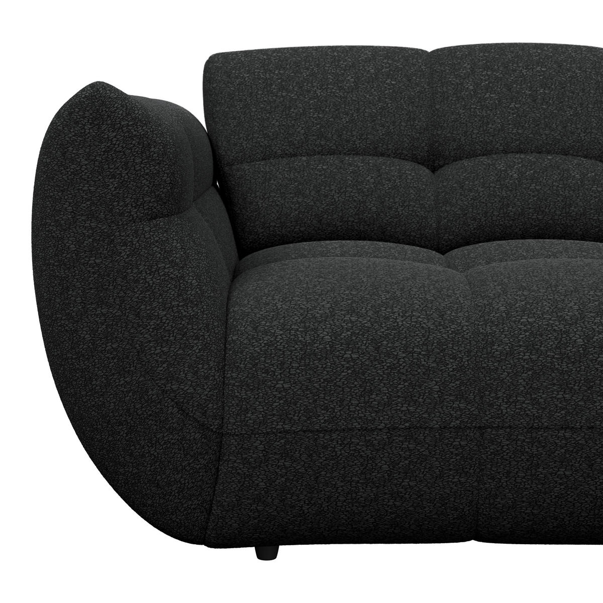 ECKSOFA Chenille Schwarz  - Schwarz, Trend, Kunststoff/Textil (280/178cm) - MID.YOU