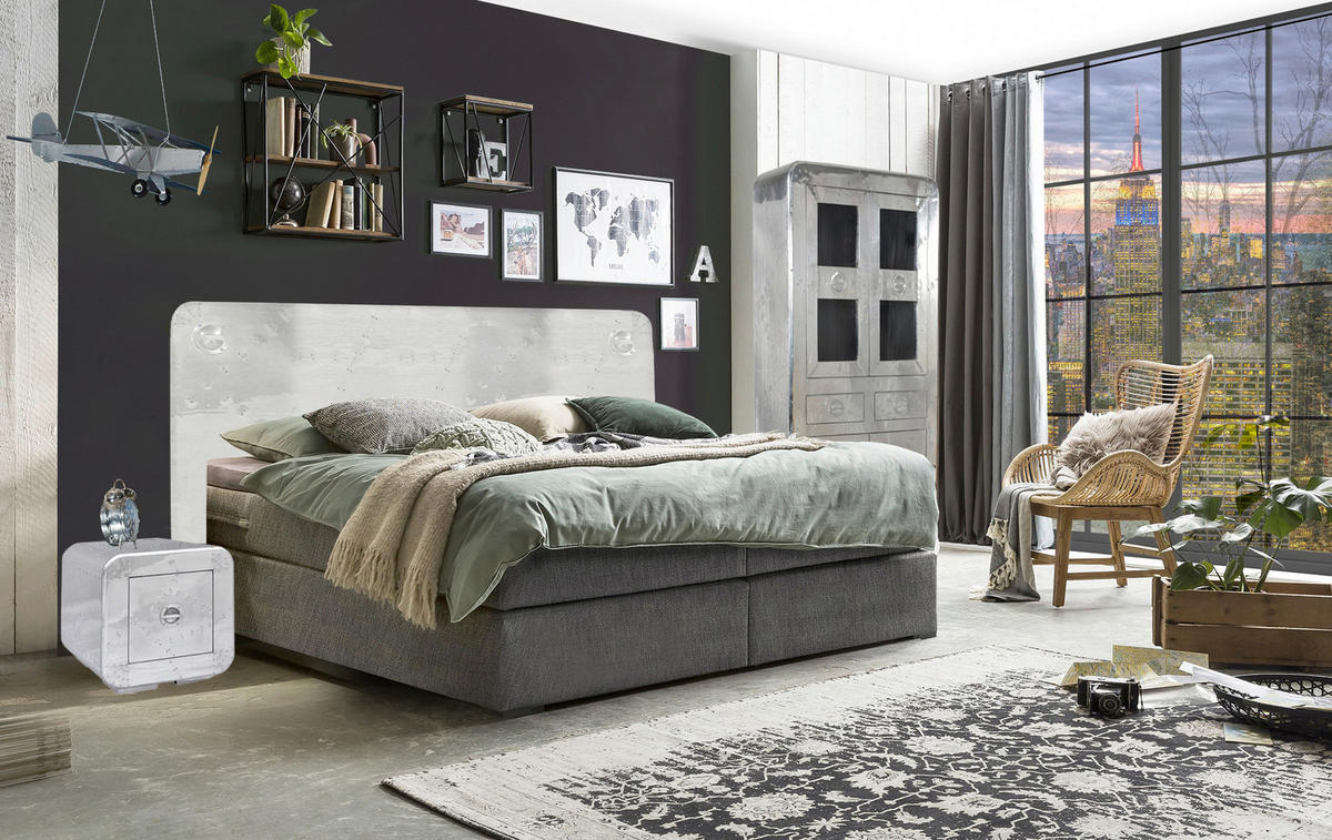 NACHTKÄSTCHEN 50/50/50 cm  in massiv Mangoholz Silberfarben  - Silberfarben, Basics, Holz/Holzwerkstoff (50/50/50cm) - Livetastic