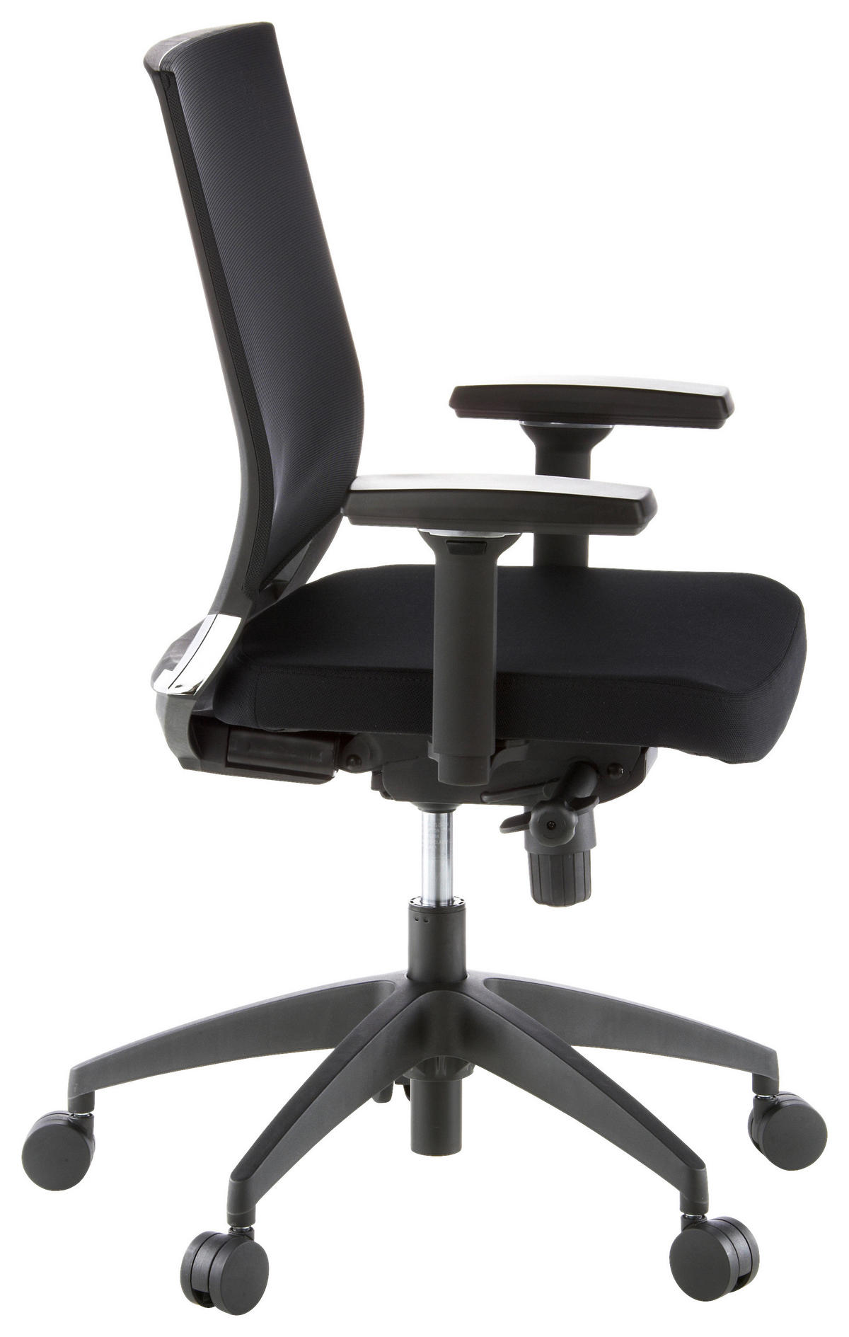 OTOČNÁ ŽIDLE, síťovina, plochá tkanina, černá - černá, Moderní, textil/plast (59/108/44cm) - MID.YOU