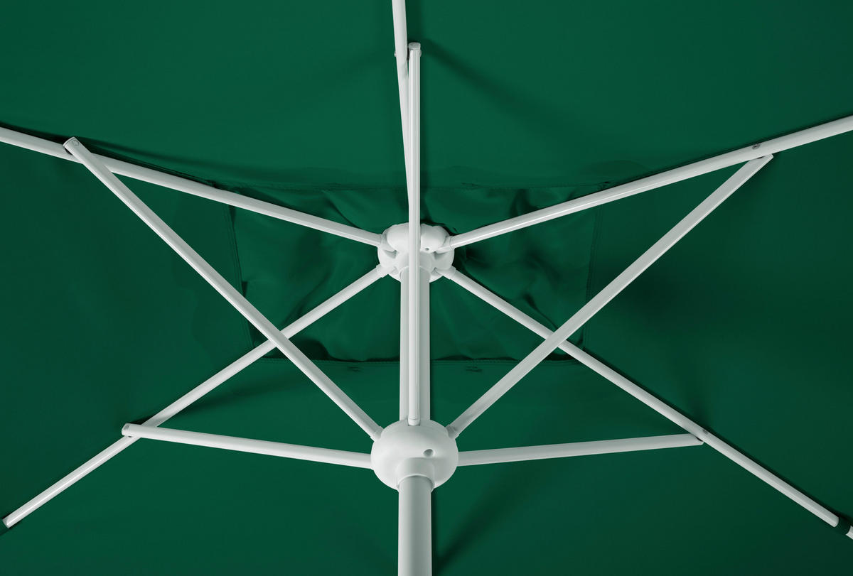 SLUNEČNÍK 200/250/300 cm - bílá/zelená, Basics, kov/textil (200/250/300cm)