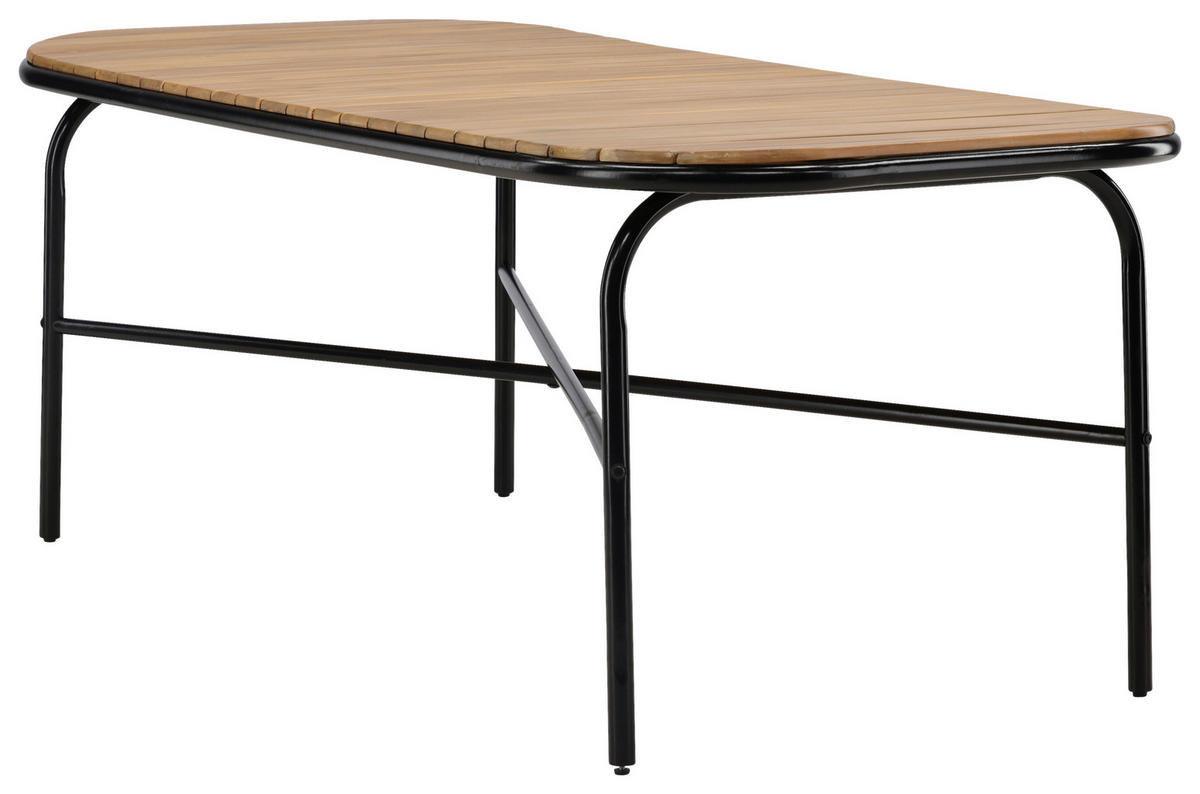 UTEBORD metall, trä rektangulär  - svart, Klassisk, metall/trä (200/90/75cm) - Gardenson