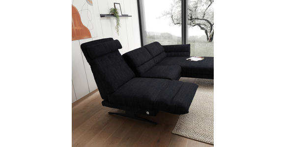 ECKSOFA  in Flachgewebe Schwarz  279-327/176-217 cm  - Schwarz, Design, Textil/Metall (279-327/176-217cm) - Dieter Knoll