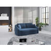 2,5-SITZER in Samt Blau  - Blau/Schwarz, Modern, Kunststoff/Textil (196/88/107cm) - Sit & More