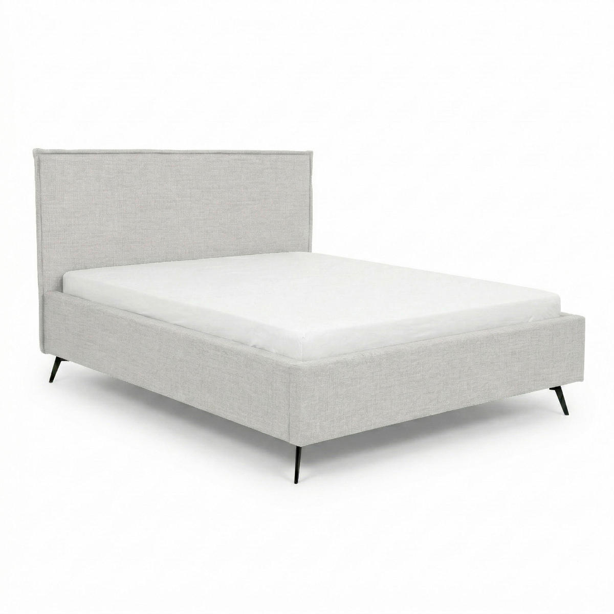 POLSTERBETT Lattenrost, Bettkasten Hellgrau 180/200 cm  - Hellgrau/Schwarz, MODERN, Holz/Textil (180/200cm) - MID.YOU