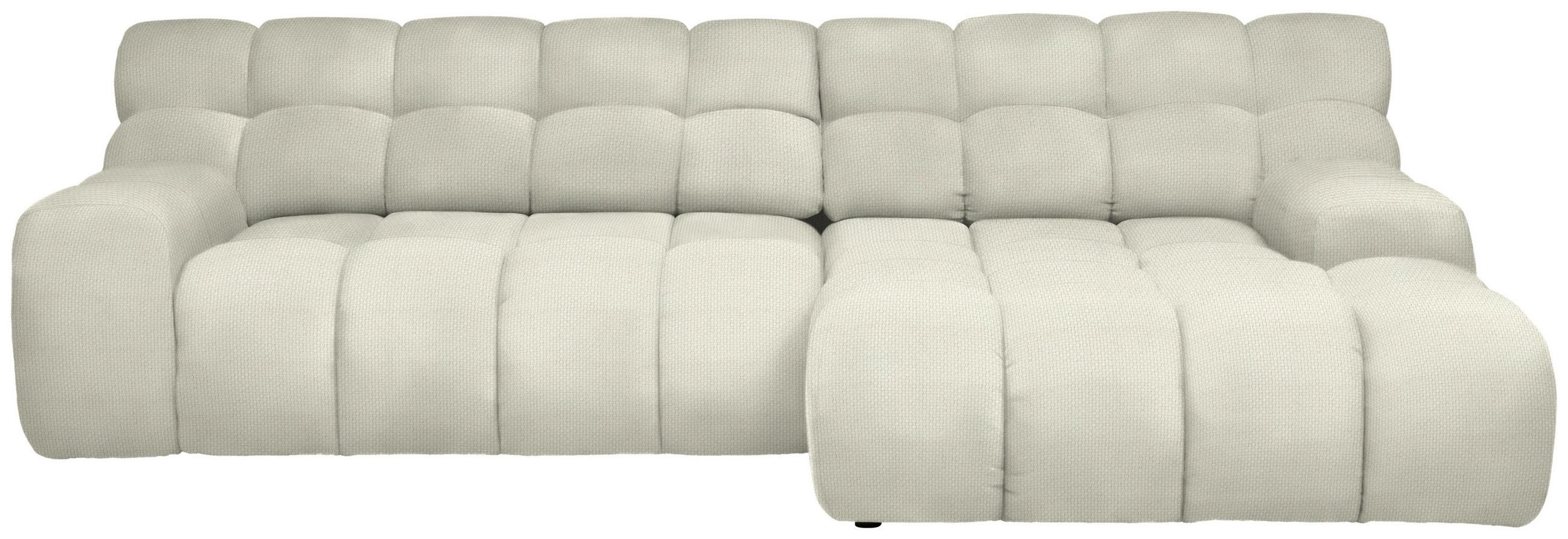 ECKSOFA in Webstoff Ecru  - Ecru/Schwarz, Modern, Kunststoff/Textil (297/180cm) - Welnova
