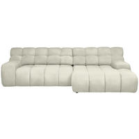 ECKSOFA in Webstoff Ecru  - Ecru/Schwarz, Modern, Kunststoff/Textil (297/180cm) - Welnova