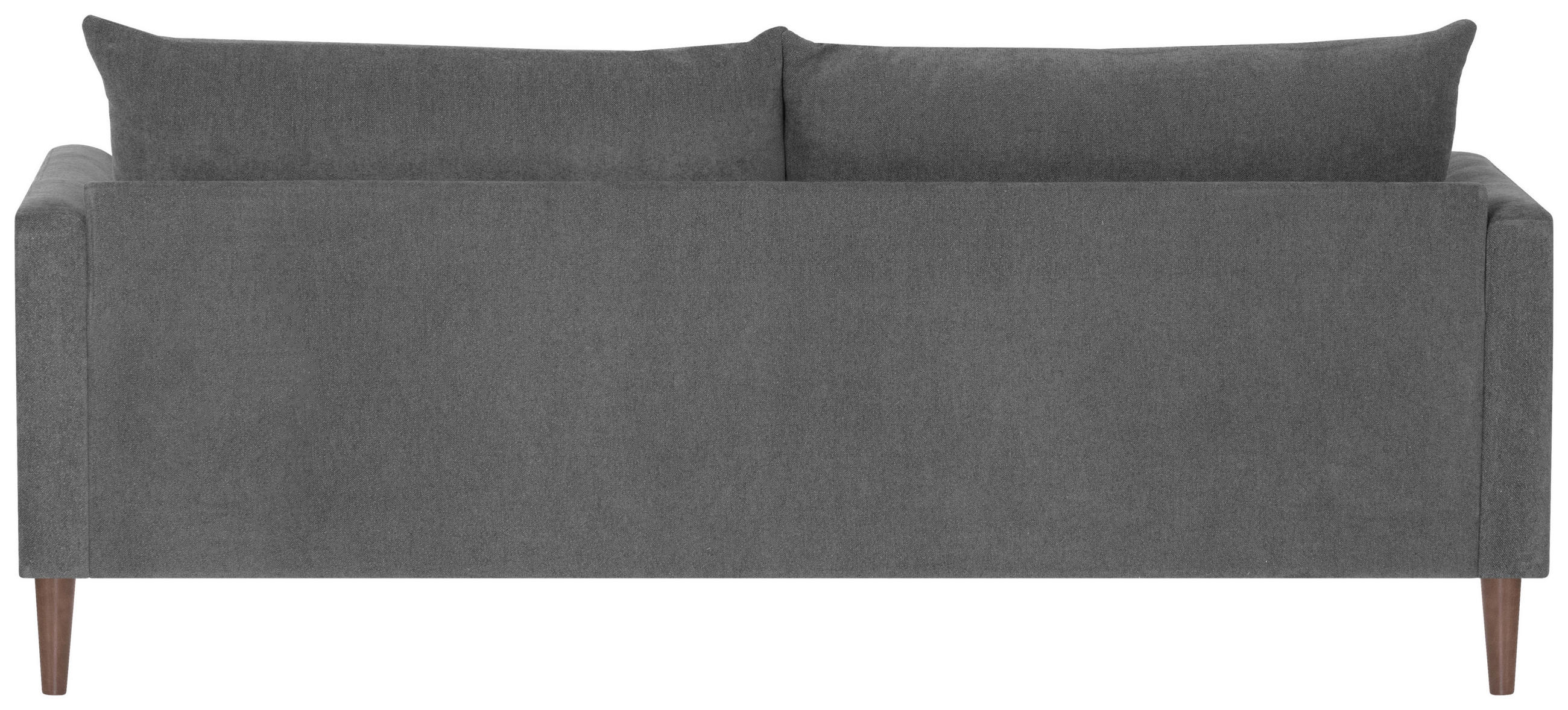 3-SITZER-SOFA Flachgewebe Grau  - Dunkelbraun/Grau, KONVENTIONELL, Holz/Textil (206/82/97cm) - MID.YOU