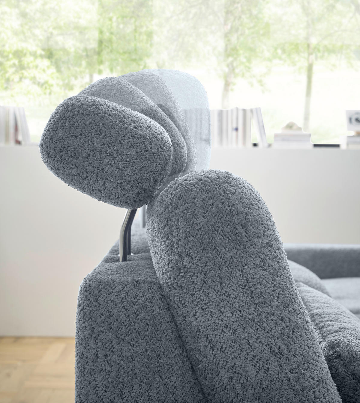 ECKSOFA Blau Chenille  - Blau/Schwarz, KONVENTIONELL, Textil/Metall (294/184cm) - SetOne by Musterring