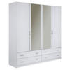 DREHTÜRENSCHRANK in Weiss  - Weiss/Silberfarben, Konventionell, Glas/Holzwerkstoff (181/197/54cm) - Boxxx