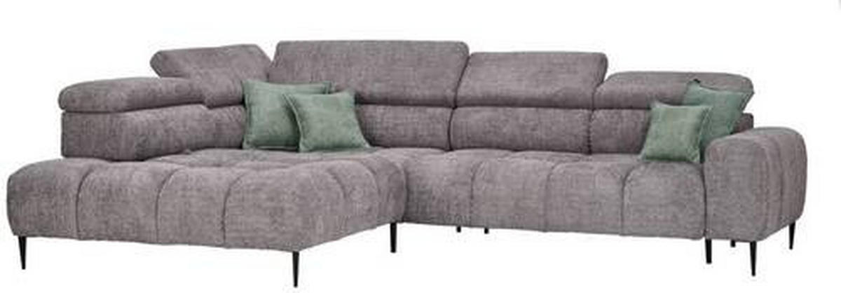 HÖRNSOFFA i vävt tyg grå  - svart/grå, Design, metall/textil (216/300cm) - Welnova