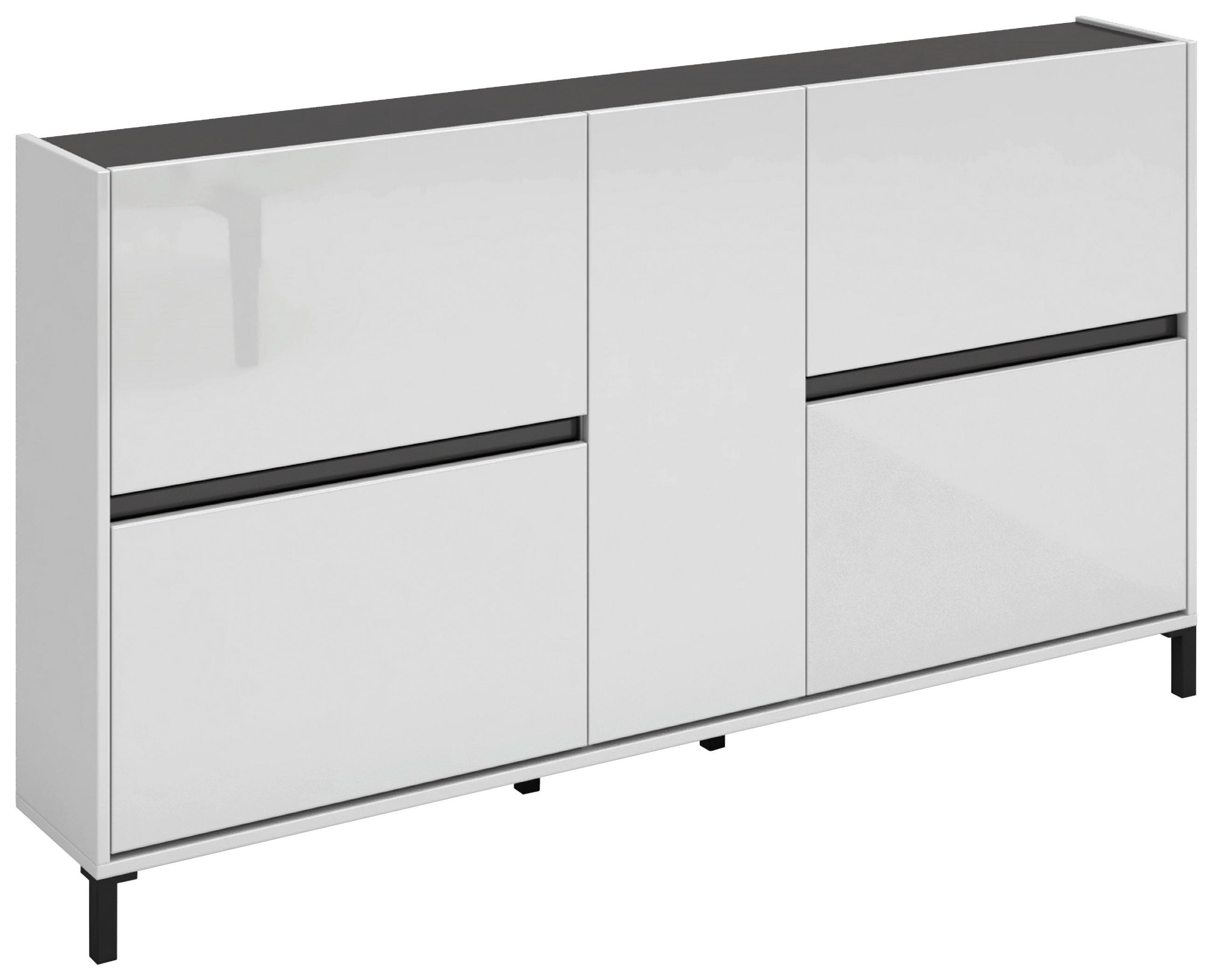 SCHUHKIPPER Easy  in 168,7/93/25,2 cm  - Anthrazit/Weiß, Design, Holzwerkstoff/Kunststoff (168,7/93/25,2cm) - Xora