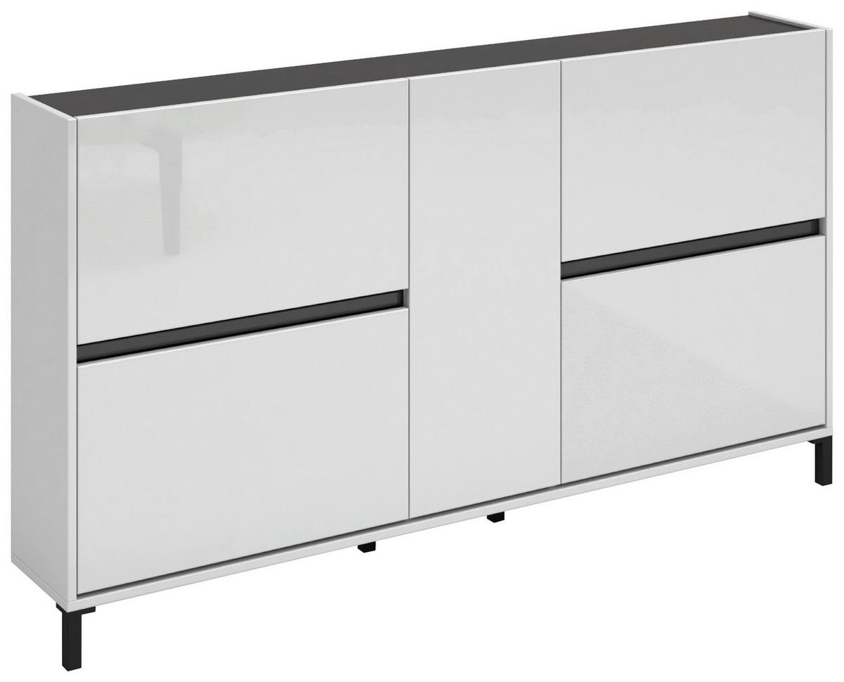 SCHUHKIPPER Easy  in 168,7/93/25,2 cm  - Anthrazit/Weiß, Design, Holzwerkstoff/Kunststoff (168,7/93/25,2cm) - Xora