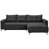 ECKSOFA in Webstoff Dunkelgrau  - Dunkelgrau/Schwarz, Konventionell, Textil/Metall (292/192cm) - Carryhome