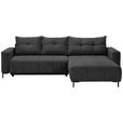 ECKSOFA  in Webstoff Dunkelgrau  - Dunkelgrau/Schwarz, KONVENTIONELL, Textil/Metall (292/192cm) - Carryhome