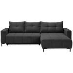 ECKSOFA in Webstoff Dunkelgrau  - Dunkelgrau/Schwarz, KONVENTIONELL, Textil/Metall (292/192cm) - Carryhome