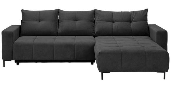 ECKSOFA  in Webstoff Dunkelgrau  - Dunkelgrau/Schwarz, KONVENTIONELL, Textil/Metall (292/192cm) - Carryhome
