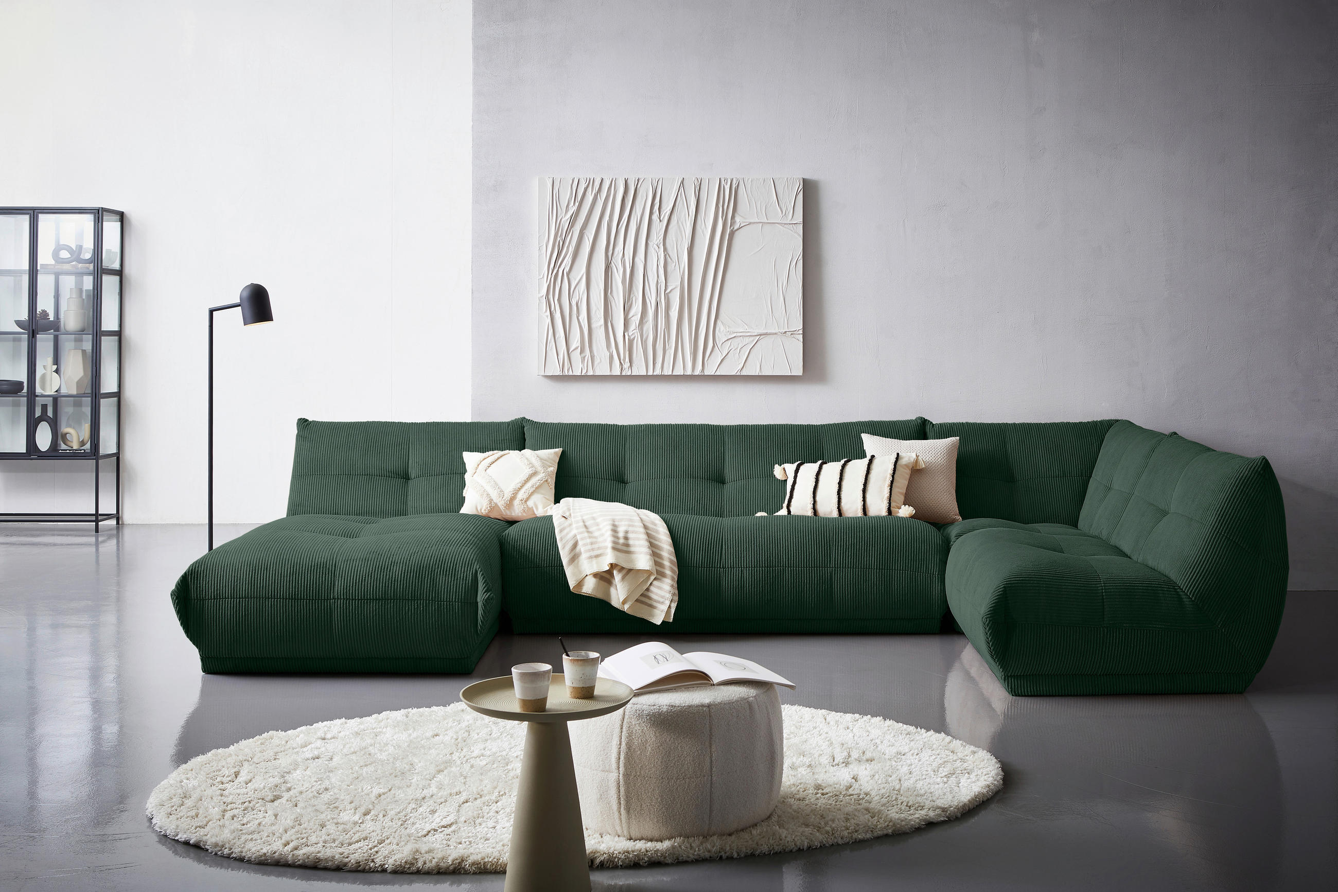 SOFAELEMENT GISELLE Cord Dunkelgrün  - Dunkelgrün, Trend, Textil (105/80/185cm) - Livetastic
