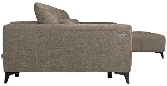 ECKSOFA  in Chenille Taupe  279/222 cm  - Taupe/Schwarz, KONVENTIONELL, Kunststoff/Textil (279/222cm) - Hom`in