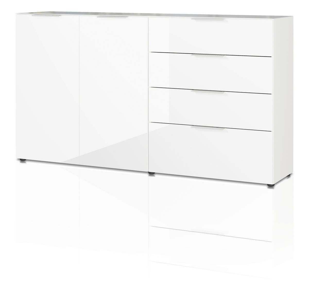 TÁLALÓSZEKRÉNY 184/102/42 cm  - krómszínű/fekete, Modern, műanyag/faalapú anyag (184/102/42cm) - Premium Living