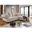 ECKSOFA  in Plüsch Beige  288/190 cm  - Dunkelbraun/Beige, KONVENTIONELL, Holz/Textil (288/190cm) - Carryhome