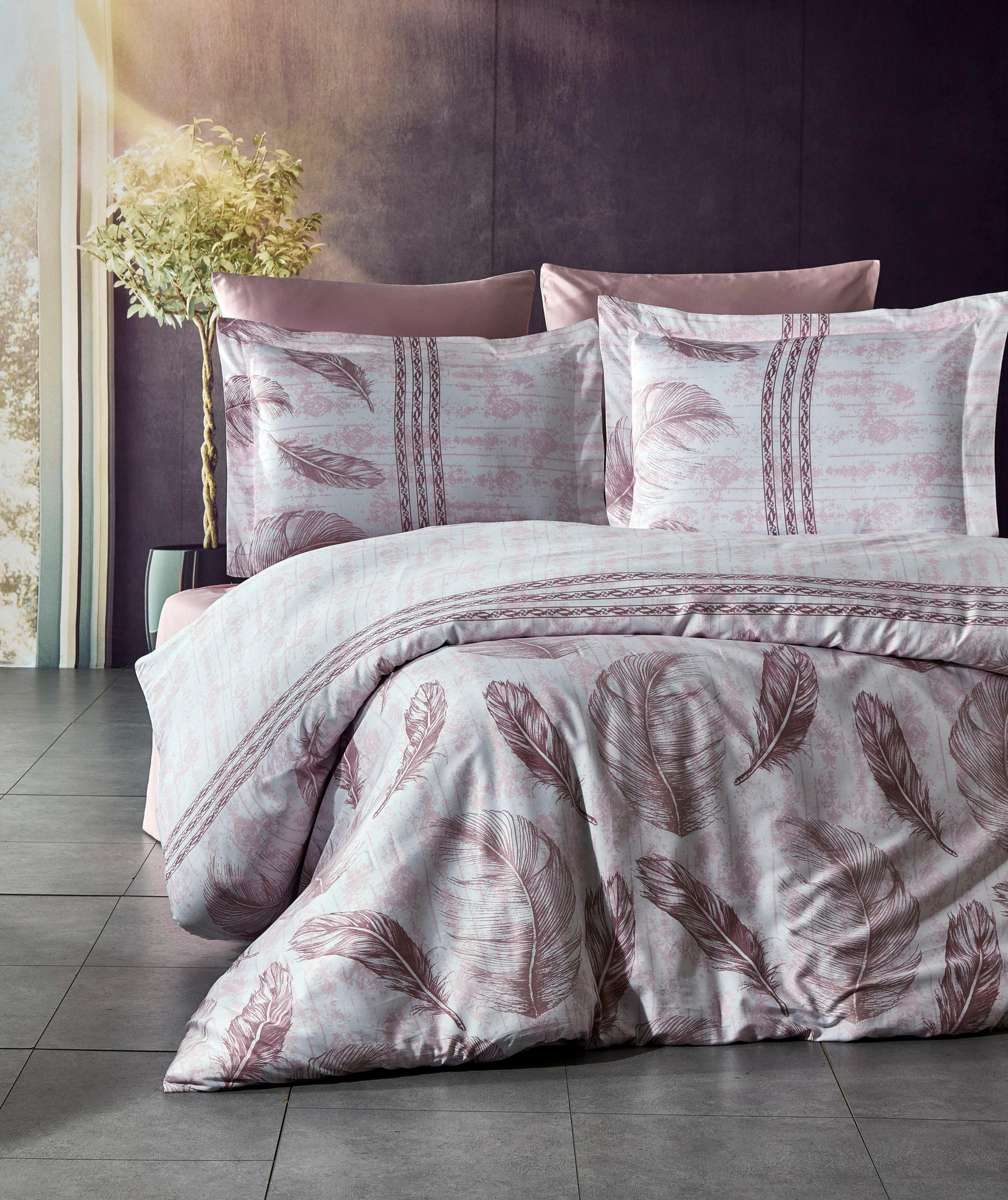 BETTWÄSCHESET Elena Satin  65 cm/100 cm  - Multicolor, Trend, Textil - Ambiente