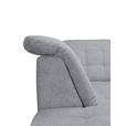 ECKSOFA Hellgrau Chenille  inkl. Bettkasten, Schlaffunktion, Rücken echt, Kopfteilverstellung, Liegefläche im Originalstoff  - Chromfarben/Hellgrau, KONVENTIONELL, Kunststoff/Textil (205/260cm) - Carryhome