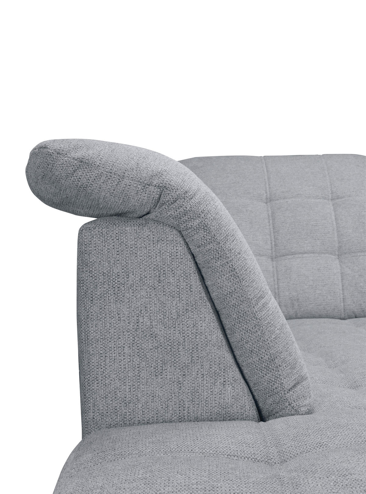 ECKSOFA Hellgrau Chenille  - Chromfarben/Hellgrau, KONVENTIONELL, Kunststoff/Textil (205/260cm) - Carryhome