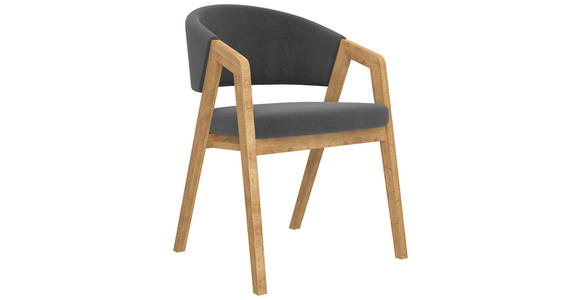 ARMLEHNSTUHL  in Mikrofaser  - Hellgrau, KONVENTIONELL, Holz/Textil (59/81/60cm) - Carryhome