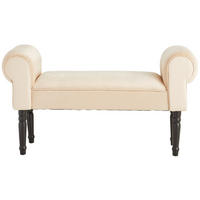 HOCKER in Holz, Textil Schwarz, Beige  - Beige/Schwarz, Trend, Holz/Textil (100/54/30cm) - Xora