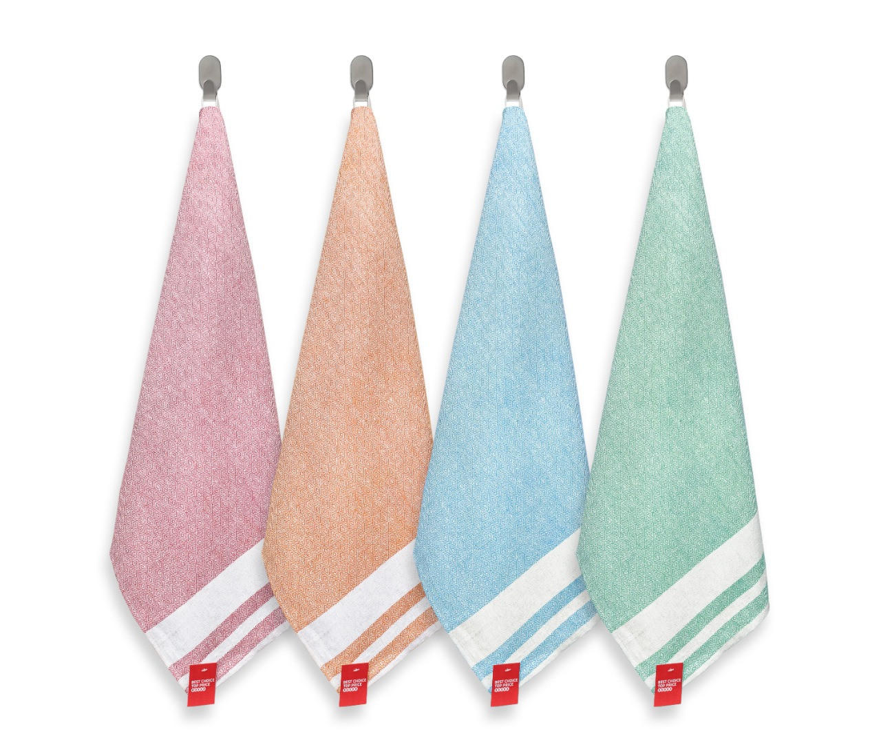 KUHINJSKA KRPA 46/72 cm modra, zelena, oranžna, rdeča  - modra/rdeča, Basics, tekstil (46/72cm)
