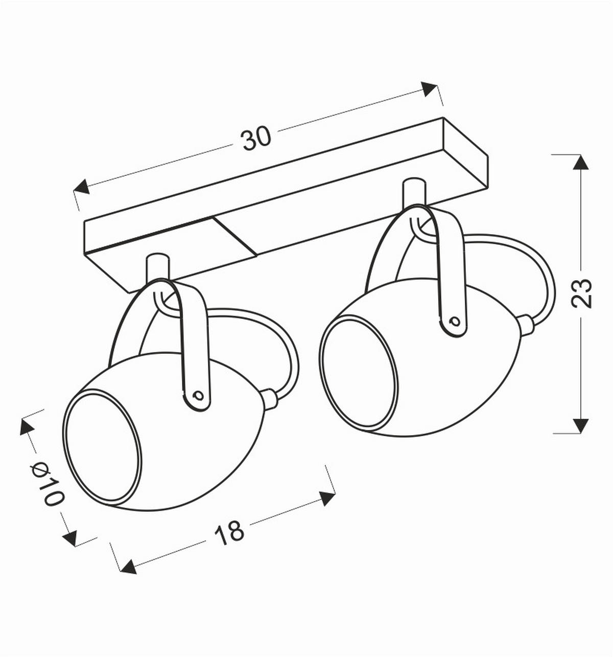 TAKSPOTLIGHT 30/23/18 cm   - svart, Design, metall (30/23/18cm)