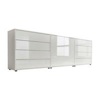 SIDEBOARD Mailand Set 4  in 237/73/33 cm  - Weiß Hochglanz/Schwarz, MODERN, Holzwerkstoff/Kunststoff (237/73/33cm) - MID.YOU