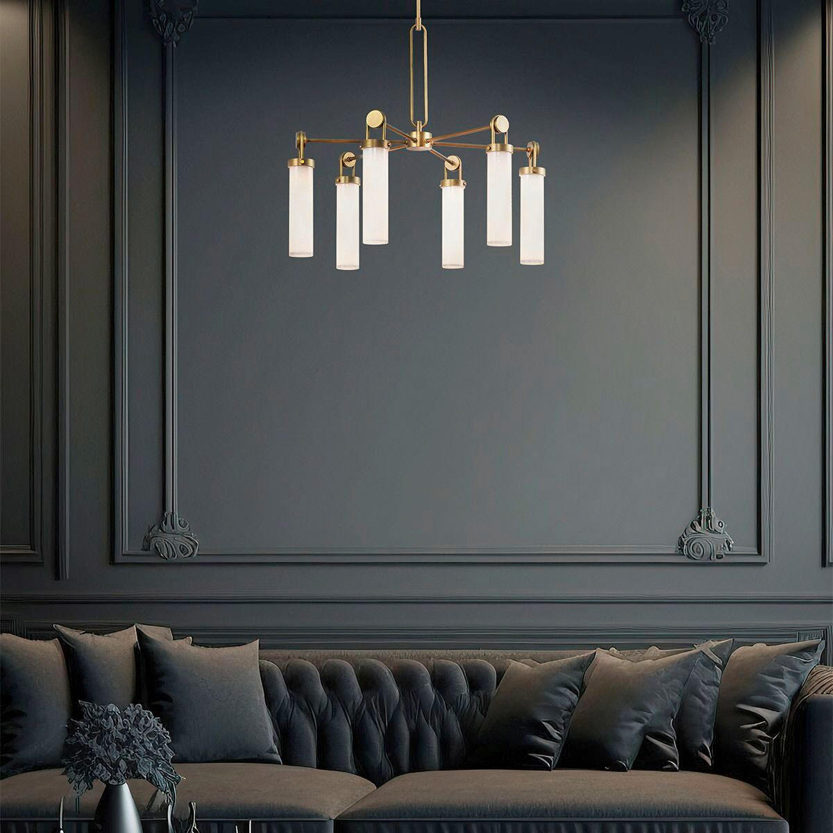 KRONLEUCHTER 75,2/81,7 cm   - Messingfarben, KONVENTIONELL, Glas/Metall (75,2/81,7cm) - Elstead Lighting