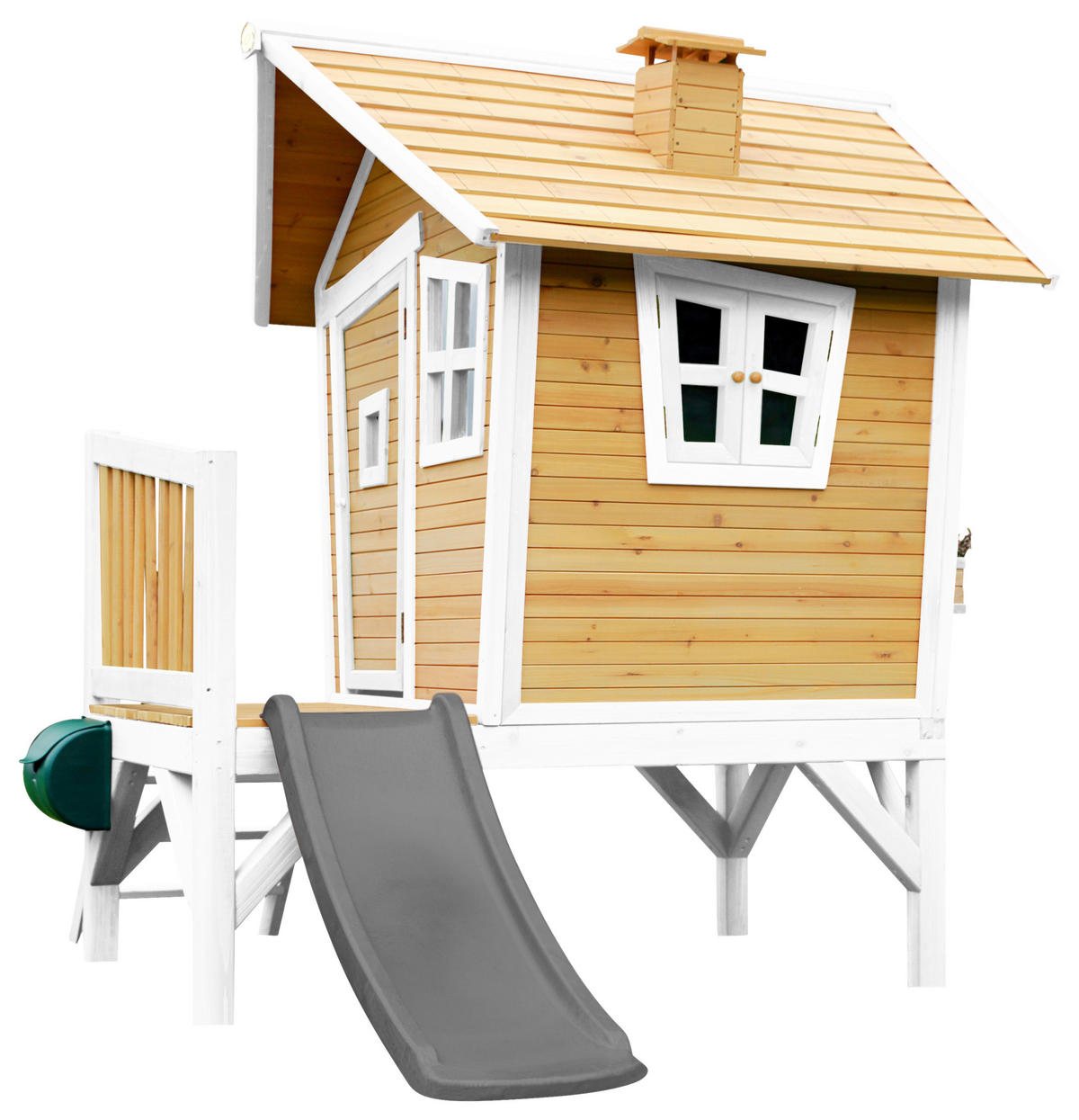 SPIELHAUS 264/203/177 cm  - Braun/Weiß, KONVENTIONELL, Holz/Kunststoff (264/203/177cm) - Ambia Garden
