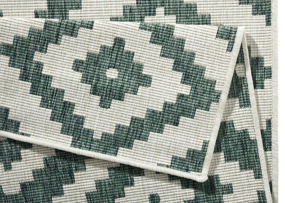 OUTDOORTEPPICH 120/170 cm Twin Creme, Grün  - Creme/Grün, Basics, Kunststoff (120/170cm)