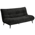2-SITZER-SOFA  in Mikrofaser Schwarz  - Schwarz, KONVENTIONELL, Textil/Metall (198/100/101cm) - Hom`in