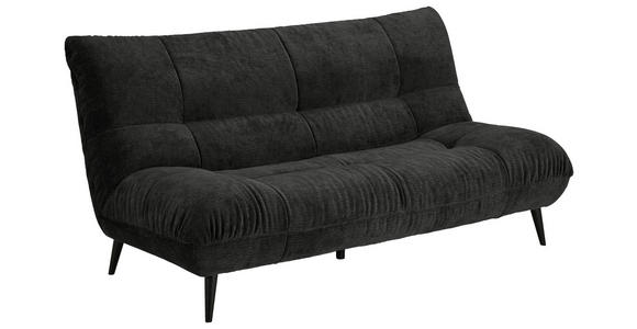 2-SITZER-SOFA  in Mikrofaser Schwarz  - Schwarz, KONVENTIONELL, Textil/Metall (198/100/101cm) - Hom`in