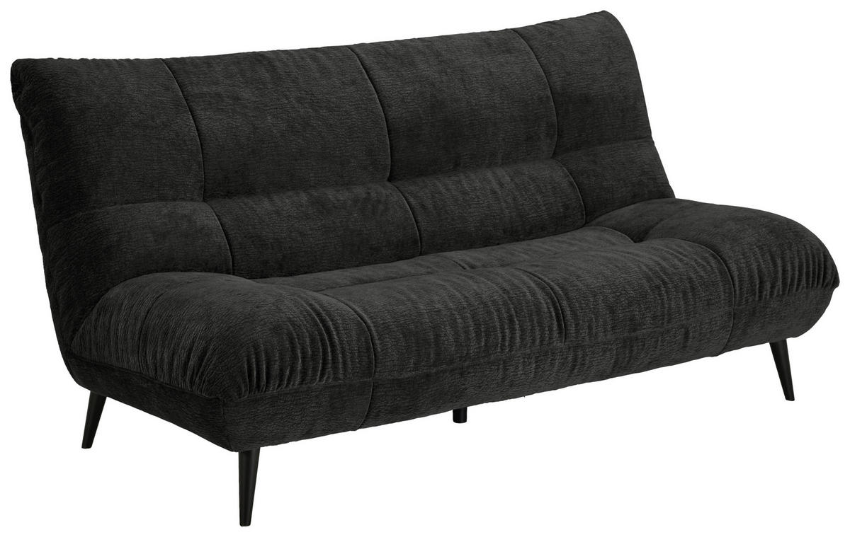 2-SITZER-SOFA Mikrofaser Schwarz  - Schwarz, KONVENTIONELL, Textil/Metall (198/100/101cm) - Hom`in