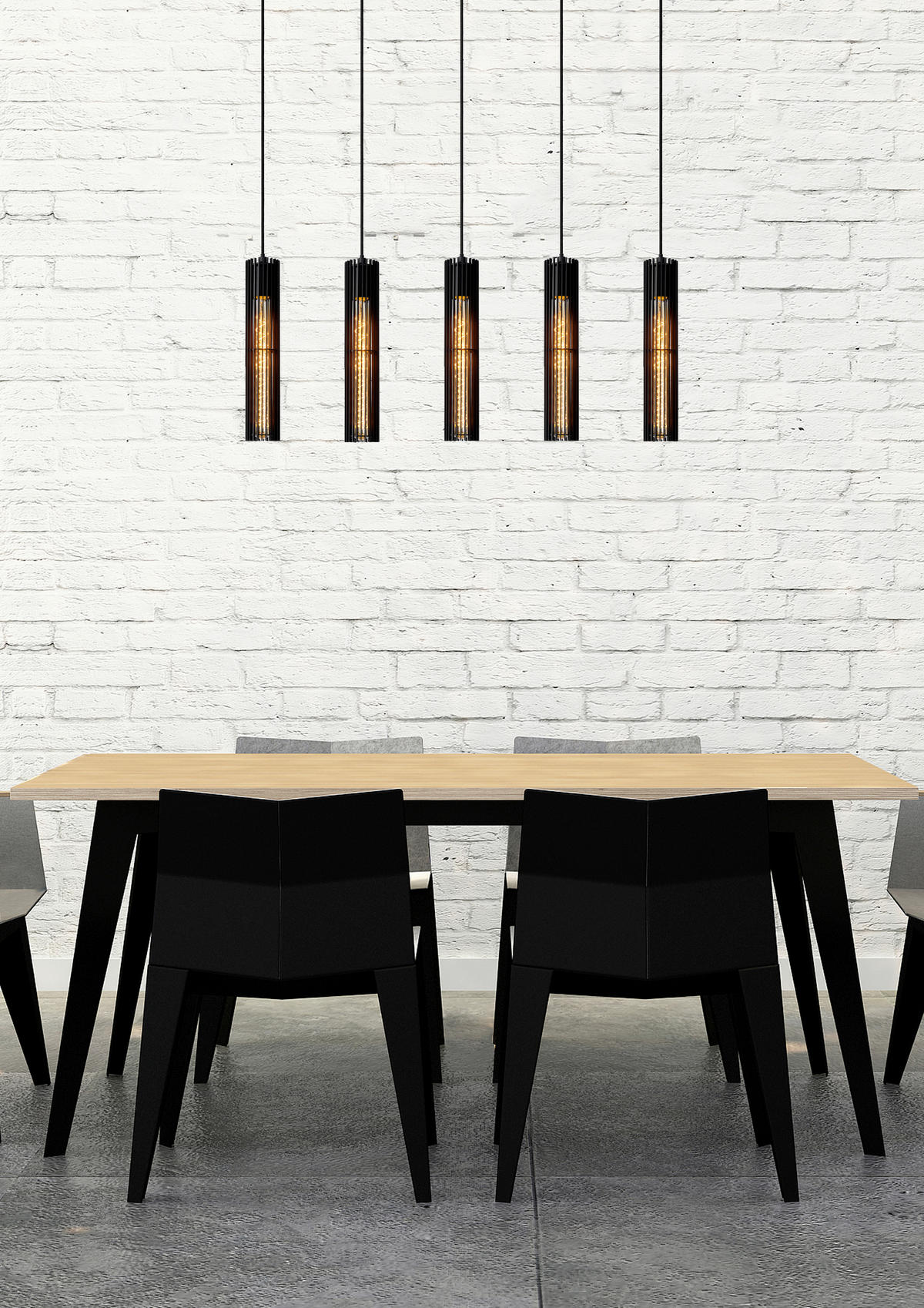 PENDELLEUCHTE Lionel 100/11/180 cm   - Schwarz, Design, Metall (100/11/180cm) - Lucide