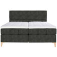 BOXSPRINGBETT 200/200 cm  in Dunkelgrau  - Eichefarben/Dunkelgrau, KONVENTIONELL, Holz/Textil (200/200cm) - Voleo