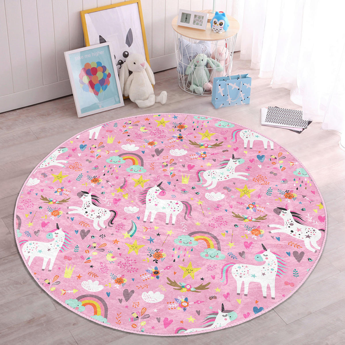 KINDERTEPPICH 180/180 cm Pink rund  - Pink, Basics, Textil (180/180cm)