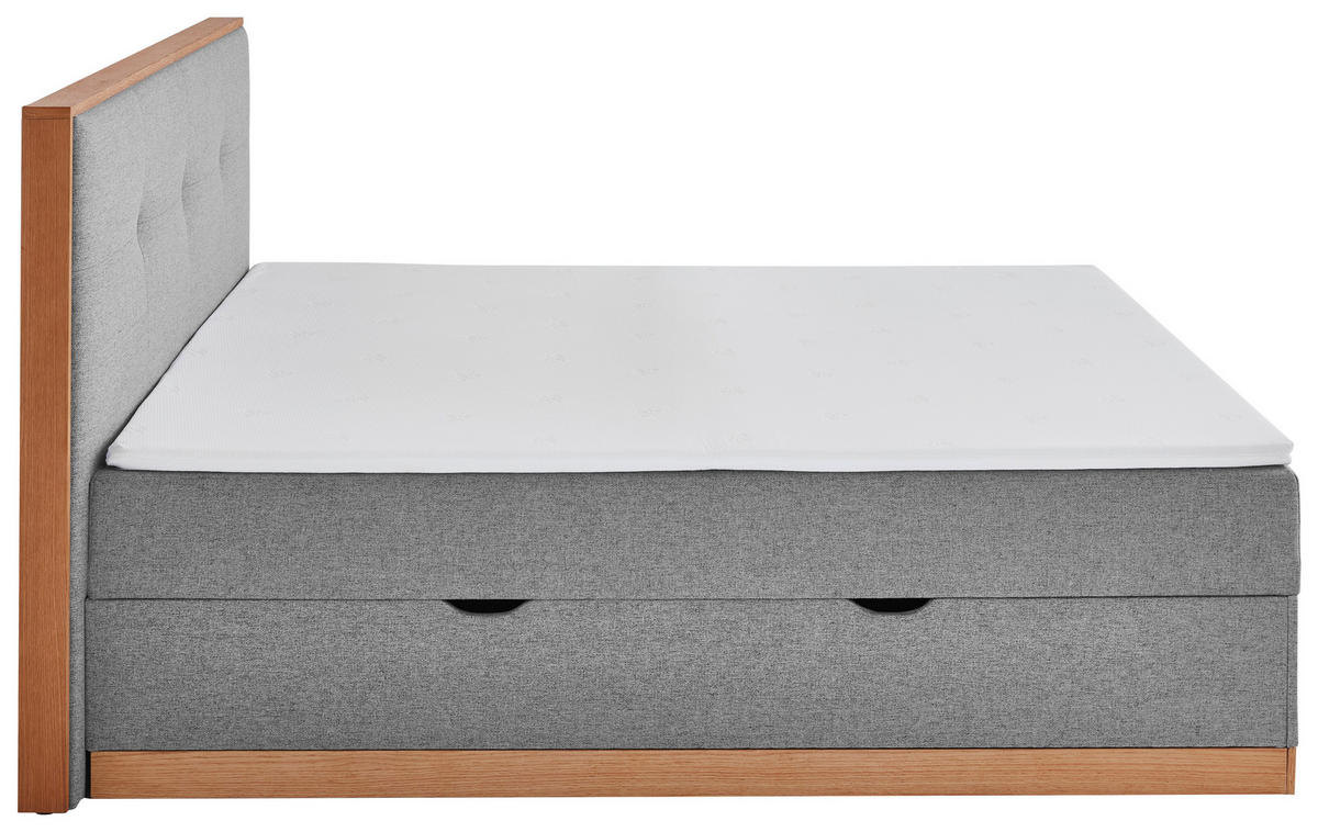 BOXBETT 180/200 cm  in Grau  - Eichefarben/Grau, Basics, Holzwerkstoff/Textil (180/200cm) - Boxxx