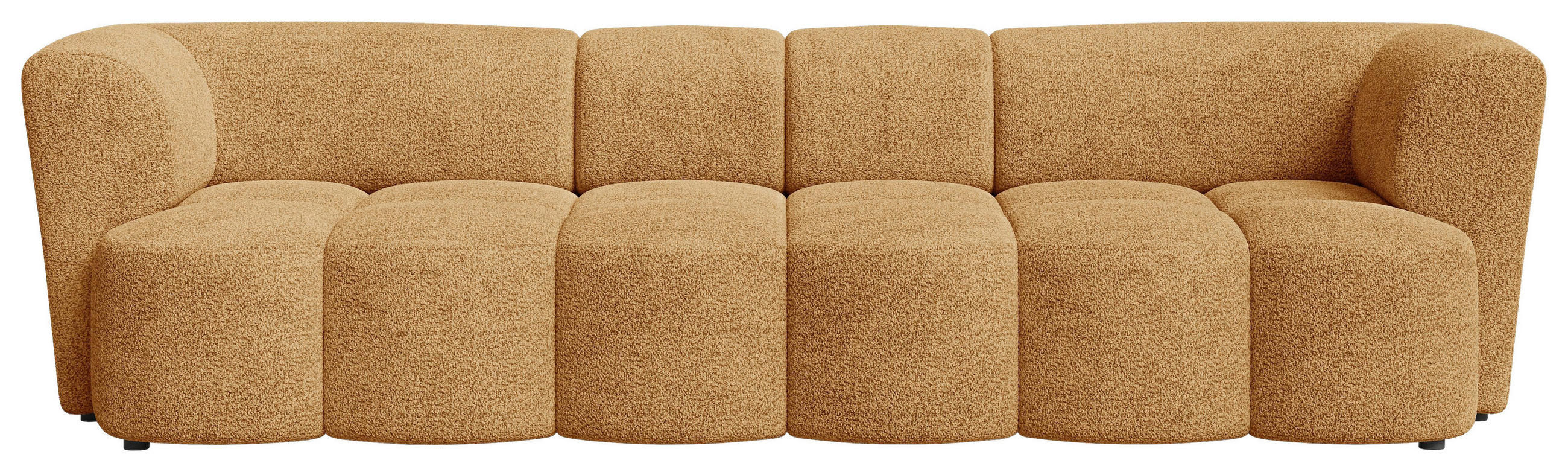 VIERSITZER-SOFA 307/84/107 cm  in Chenille Goldfarben  - Goldfarben/Schwarz, MODERN, Kunststoff/Textil (307/84/107cm) - Milino