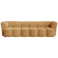 VIERSITZER-SOFA 307/84/107 cm  in Chenille Goldfarben  - Goldfarben/Schwarz, MODERN, Kunststoff/Textil (307/84/107cm) - Milino