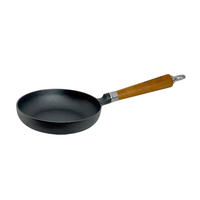 BRATPFANNE  - Schwarz/Braun, Basics, Holz/Metall (44/20/9cm)